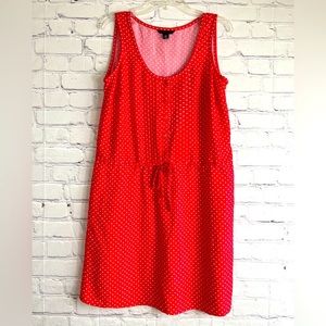 Tommy Hilfiger Sleeveless Red and White Polka Dot Dress